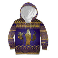 Hera Kid Hoodie Goddess With Ancient Greek Pattern - Wonder Print Shop
