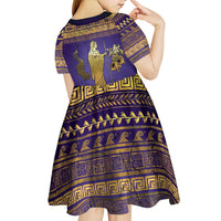 Hera Kid Short Sleeve Dress Goddess With Ancient Greek Pattern - Wonder Print Shop