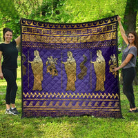 Hera Quilt Goddess With Ancient Greek Pattern - Wonder Print Shop