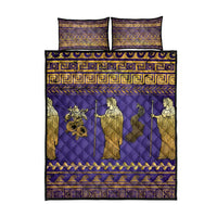 Hera Quilt Bed Set Goddess With Ancient Greek Pattern - Wonder Print Shop
