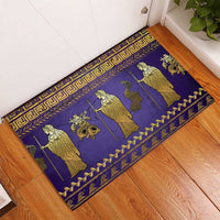 Hera Rubber Doormat Goddess With Ancient Greek Pattern - Wonder Print Shop