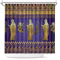 Hera Shower Curtain Goddess With Ancient Greek Pattern - Wonder Print Shop