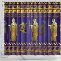 Hera Shower Curtain Goddess With Ancient Greek Pattern - Wonder Print Shop