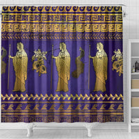 Hera Shower Curtain Goddess With Ancient Greek Pattern - Wonder Print Shop