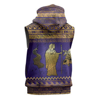 Hera Sleeveless Zip Hoodie Goddess With Ancient Greek Pattern - Wonder Print Shop