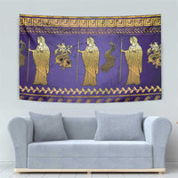 Hera Tapestry Goddess With Ancient Greek Pattern - Wonder Print Shop
