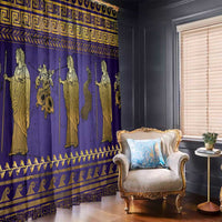 Hera Window Curtain Goddess With Ancient Greek Pattern - Wonder Print Shop