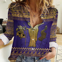 Hera Women Casual Shirt Goddess With Ancient Greek Pattern - Wonder Print Shop