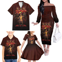 Ancient Greek Ares Family Matching Off The Shoulder Long Sleeve Dress and Hawaiian Shirt God Of War And Courage - Wonder Print Shop