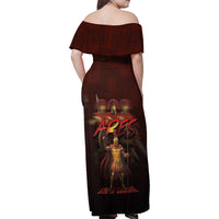 Ancient Greek Ares Family Matching Off Shoulder Maxi Dress and Hawaiian Shirt God Of War And Courage - Wonder Print Shop