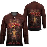 Ancient Greek Ares Hockey Jersey God Of War And Courage - Wonder Print Shop