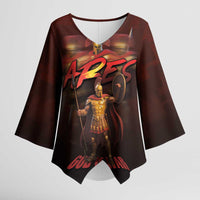 Ancient Greek Ares Kimono Sleeve Blouse God Of War And Courage - Wonder Print Shop