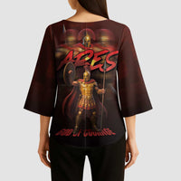 Ancient Greek Ares Kimono Sleeve Blouse God Of War And Courage - Wonder Print Shop