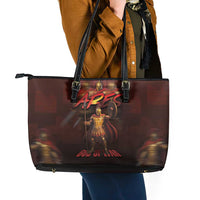 Ancient Greek Ares Leather Tote Bag God Of War And Courage - Wonder Print Shop