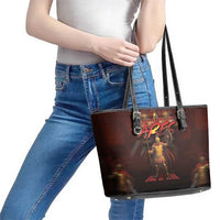 Ancient Greek Ares Leather Tote Bag God Of War And Courage - Wonder Print Shop