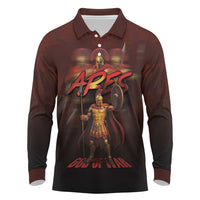 Ancient Greek Ares Long Sleeve Polo Shirt God Of War And Courage - Wonder Print Shop
