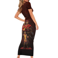 Ancient Greek Ares Short Sleeve Bodycon Dress God Of War And Courage - Wonder Print Shop