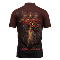 Ancient Greek Ares Zipper Polo Shirt God Of War And Courage - Wonder Print Shop