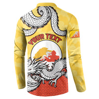 Personalized Bhutan Button Sweatshirt Druk Thunder Dragon Pattern