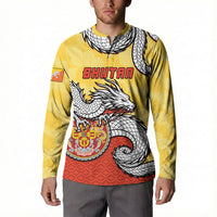 Personalized Bhutan Button Sweatshirt Druk Thunder Dragon Pattern