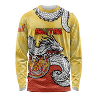 Personalized Bhutan Long Sleeve Shirt Druk Thunder Dragon Pattern