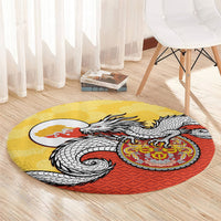 Bhutan Round Carpet Druk Thunder Dragon Pattern