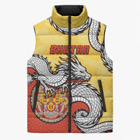 Personalized Bhutan Sleeveless Puffer Jacket Druk Thunder Dragon Pattern
