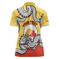Personalized Bhutan Women Polo Shirt Druk Thunder Dragon Pattern