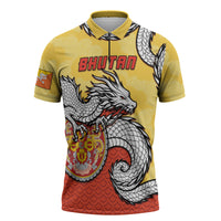 Personalized Bhutan Zipper Polo Shirt Druk Thunder Dragon Pattern