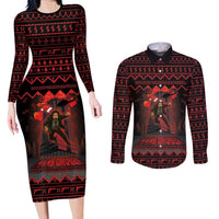 Xmas Eve 1988 Couples Matching Long Sleeve Bodycon Dress and Long Sleeve Button Shirt It Is Not Christmas Unil Hans Gruber Falls From Nakatomi Plaza - Wonder Print Shop