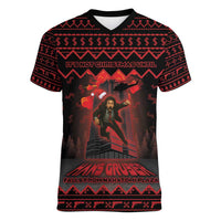 Xmas Eve 1988 Women V-Neck T-Shirt It Is Not Christmas Unil Hans Gruber Falls From Nakatomi Plaza - Wonder Print Shop