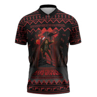 Xmas Eve 1988 Zipper Polo Shirt It Is Not Christmas Unil Hans Gruber Falls From Nakatomi Plaza - Wonder Print Shop