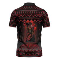 Xmas Eve 1988 Zipper Polo Shirt It Is Not Christmas Unil Hans Gruber Falls From Nakatomi Plaza - Wonder Print Shop