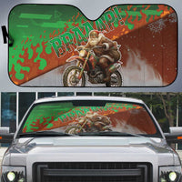 Braaap Christmas Auto Sun Shade Motocross Santa - Wonder Print Shop