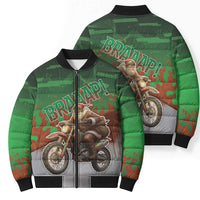 Braaap Christmas Bomber Puffer Jacket Motocross Santa - Wonder Print Shop
