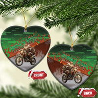 Braaap Christmas Ceramic Ornament Motocross Santa - Wonder Print Shop