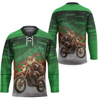 Braaap Christmas Hockey Jersey Motocross Santa - Wonder Print Shop
