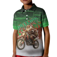 Braaap Christmas Kid Polo Shirt Motocross Santa - Wonder Print Shop