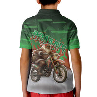 Braaap Christmas Kid Polo Shirt Motocross Santa - Wonder Print Shop