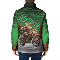 Braaap Christmas Padded Jacket Motocross Santa - Wonder Print Shop