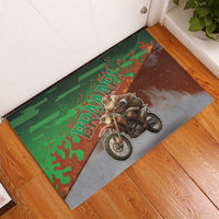 Braaap Christmas Rubber Doormat Motocross Santa - Wonder Print Shop
