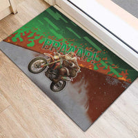 Braaap Christmas Rubber Doormat Motocross Santa - Wonder Print Shop