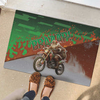 Braaap Christmas Rubber Doormat Motocross Santa - Wonder Print Shop