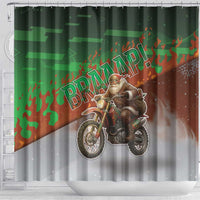 Braaap Christmas Shower Curtain Motocross Santa - Wonder Print Shop