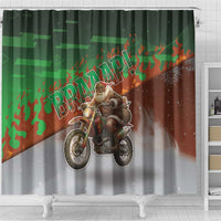 Braaap Christmas Shower Curtain Motocross Santa - Wonder Print Shop