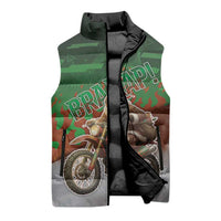 Braaap Christmas Sleeveless Puffer Jacket Motocross Santa - Wonder Print Shop