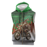 Braaap Christmas Sleeveless Zip Hoodie Motocross Santa - Wonder Print Shop