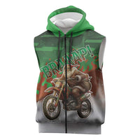 Braaap Christmas Sleeveless Zip Hoodie Motocross Santa - Wonder Print Shop