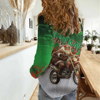 Braaap Christmas Women Casual Shirt Motocross Santa - Wonder Print Shop