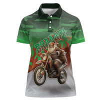 Braaap Christmas Women Polo Shirt Motocross Santa - Wonder Print Shop